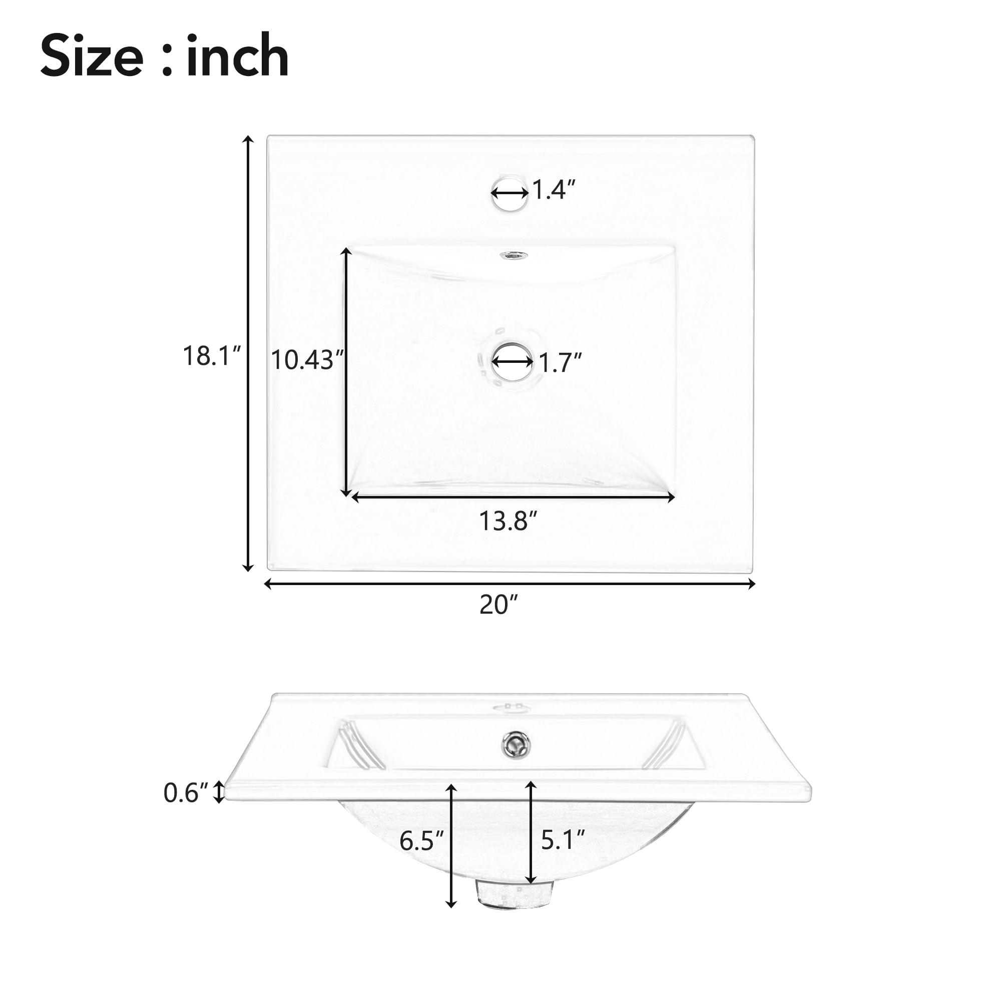 MAYEERTY 20" Bathroom Vanity - With Ceramic Sink, Soft-Close Door & Adjustable Shelf, Small-Space Organizer