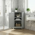 thumbnail image 2 of Lumioca Corner Cabinet for Bathroom, 31.4"H Triangle Storage Cabinet with Adjustable Shelves, Bathroom or Pantry, 2 of 7