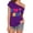 Purple, variant on Xmyrz 80S Outfit For Women Vintage 80S Theme Party Disco Off Shoulder Shirts Short Sleeve Retro Neon Tees