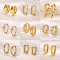 thumbnail image 2 of NICKSUN Small Hoop Dangle Earrings for Women, Trendy Dainty Wheat Weaving Irregular Geometric Stud Earrings Fashion Jewelry Gift, 2 of 17