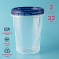 thumbnail image 2 of Plastic Food Deli Containers with Twist Top Lids - (32 Oz) - [3 Pack] - Soup & Food Storage Containers Takeout To Go - Airtight Plastic Containers, 2 of 5