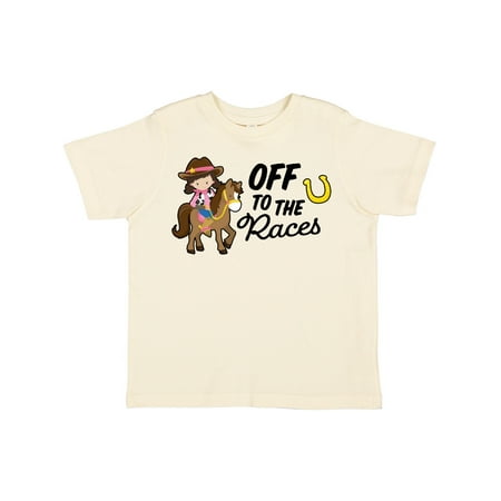 

Inktastic Off to the Races with Cowgirl on Horse Gift Toddler Toddler Girl T-Shirt