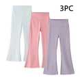 thumbnail image 2 of HAiming Girls 3PCS Flare Legging Casual Sports Trousers Soft Comfy Solid Color Yoga Hiking Athletic Pants, 2 of 9
