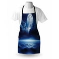 thumbnail image 3 of Moon Apron Full Moon with Calm Sea and Clouds Nature Image Design Cold Winter Night Sky, Unisex Kitchen Bib Apron with Adjustable Neck for Cooking Baking Gardening, Navy Blue White, by Ambesonne, 3 of 3