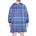 thumbnail image 2 of Blue Checkerboard Checkered Pattern Wearable Oversized Blanket,Wearable Blanket Hoodie for Adults,Cozy Hooded Blankets with Super Pockets,Super Warm Fuzzy Pullover for Women & Men, 2 of 6