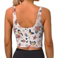 thumbnail image 4 of Goofa Rose Flowers Printed Sports Bras for Women, High Impact Running Bra Workout Crop Tank Tops Longline Sports Bra Push up-, 4 of 9