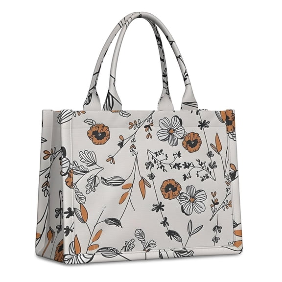 Large Capacity Tote Bag,Pioneer Flower Floral Print Pattern Handbag Fashion Luxury Tote Bag,15.7"x13"x 5.1" Inches,Laptop Compatible