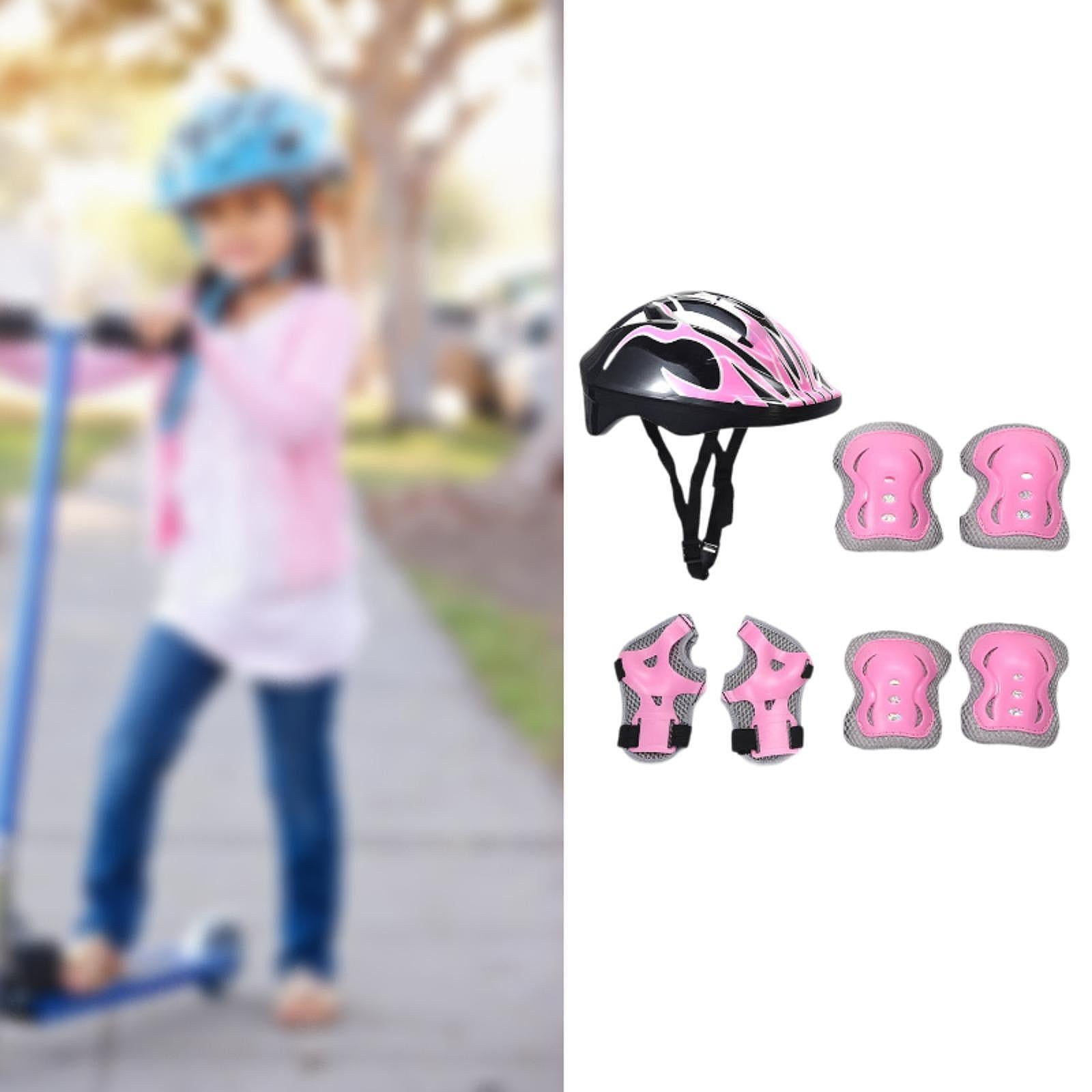 Dualoai Children's helmet set, skating helmet, comfortable and light, with elbow Pink