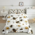 thumbnail image 2 of Manfei Country Floral Daisy Bedding Comforter Set,Rustic Flying Bee Twin Comforter Sets,White Yellow Black Bedding Set For Teens,Super Cozy Room Decor Reversible,2-Piece, 2 of 8
