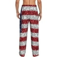 thumbnail image 7 of Salouo America Flag Glitter Print Pajama Pants for Men, Lounge Pants Elastic Waistband Casual Men's sleepwear Loungewear Sleep Pajama Pant -Small, 7 of 7