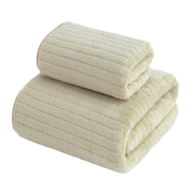 Juego de toallas de baño de terciopelo absorbentes para adultos, 2 piezas con toalla facial. Toallas de baño suaves y cómodas para el hogar, gimnasio, spa y camping. Juego de toallas de algodón de