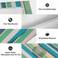 thumbnail image 6 of Blue Green Yellow Striped Outdoor Rug for Patio/Deck/Porch, Non-Slip Large Area Rug 3 x 5 Ft, Modern Stripes Art Farmhouse Indoor Outdoor Rugs Washable Area Rugs, Reversible Camping Rug Carpet Runner, 6 of 8