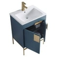 thumbnail image 4 of Fine Fixtures - Modern Blue 24" Bathroom Vanity Set, Satin Brass Hardware, Vitreous China Sink Top, 4 of 4