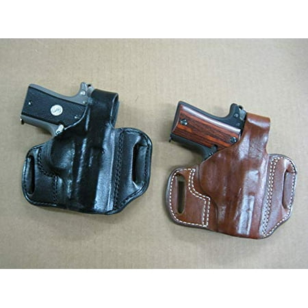 Azula Gun Holsters Leather 2 Slot Molded Thumb Break Pancake Leather Pistol Holster for Colt Mustang 380