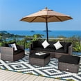thumbnail image 2 of Pemberly Row 6-Pc Rattan Patio Furniture Set w/ Sponge Padded Cushions in Black, 2 of 10