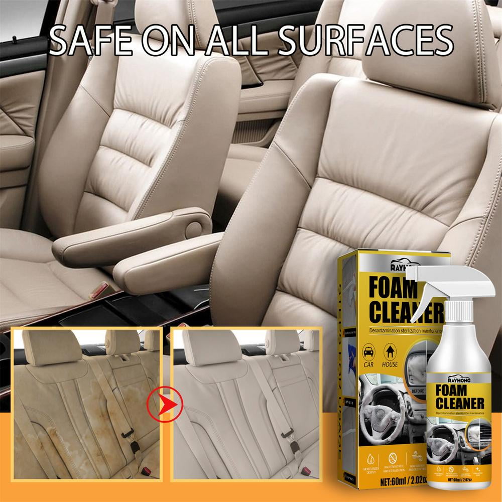  Car Magic Foam Cleaner, Powerful Upholstery and Car Seat Stain  Remover, Multipurpose Foam Cleaner for Car Detailing - 60ml with Cleaning  Sponge : Automotive