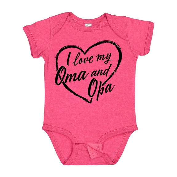 Inktastic I Love My Oma and Opa in Black Chalk Heart Boys or Girls Baby Bodysuit