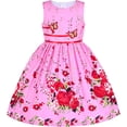 thumbnail image 3 of Sunny Fashion Girls Dress Rose Flower Double Bow Tie Party Sundress Casual 9-10 Years, 3 of 10