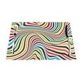 thumbnail image 1 of YFYANG Washable Heat-Resistant Placemats, 70% PVC/30% Polyester, Abstract Color Line Texture Kitchen Table Mat, 12" x 18" 6 Pcs, 1 of 6
