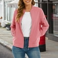 thumbnail image 2 of Bovemsi Bomber Jackets for Women Jacket Casual Coat Zip Up Outerwear Windbreaker With Pockets Light Jackets, 2 of 9