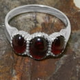 thumbnail image 5 of LBG British Made 18k White Gold ring with Natural Garnet Womens Engagement Ring - 33 size options - Size 11, 5 of 7