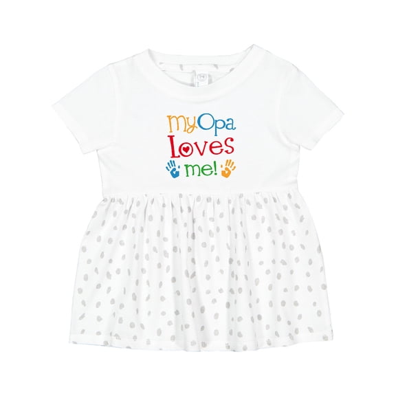 Inktastic My Opa Loves Me Girls Baby Dress
