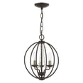 thumbnail image 2 of 40913-07 Livex Lighting Arabella - 3 Light Globe Convertible Mini Chandelier In Shabby Chic Style-15.5 Inches Tall and 12 Inches Wide-Bronze/Antique, 2 of 13