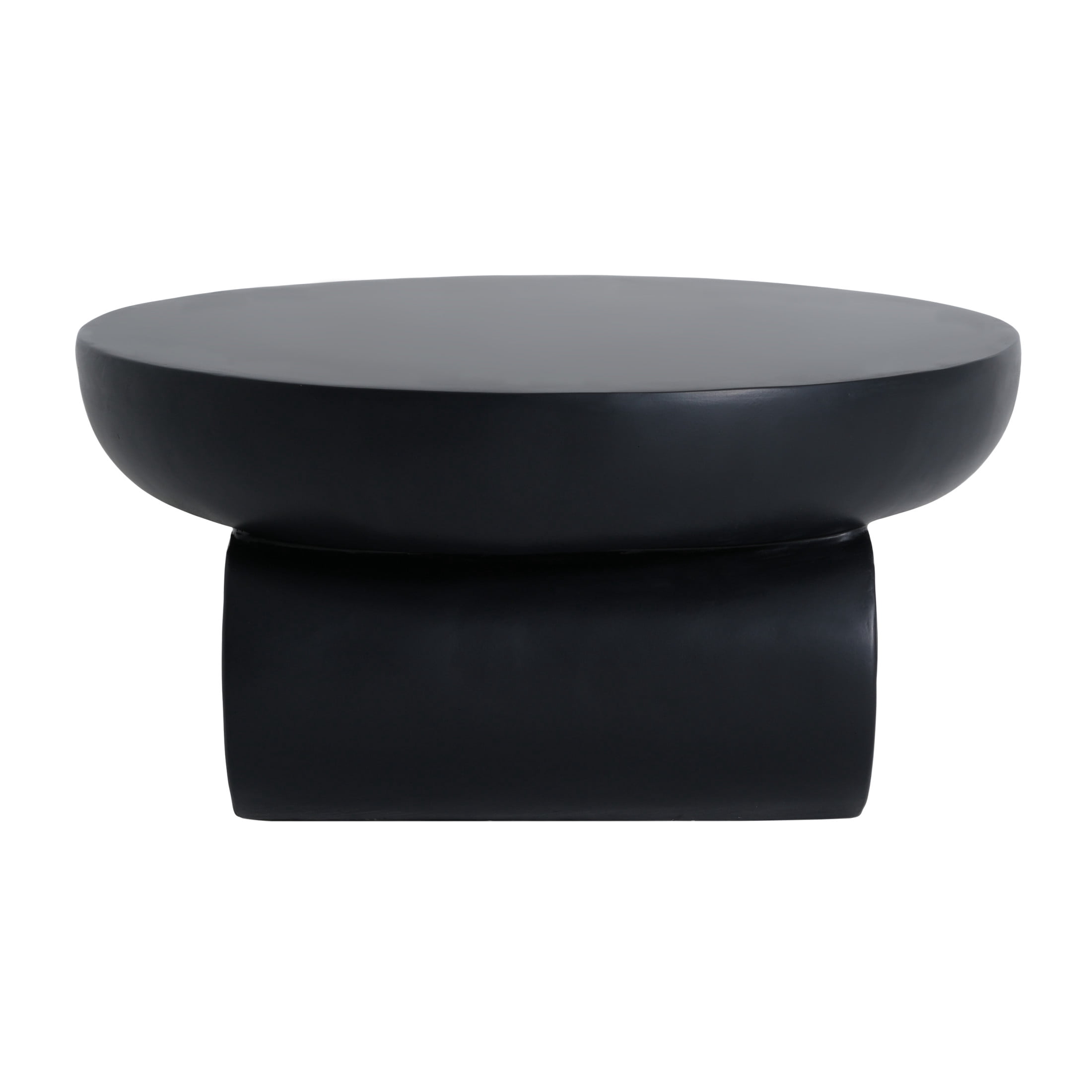 Christopher Knight Home 27.5" Modern Lightweight Concrete Round Coffee Table with Unique Legs, Black