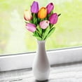 thumbnail image 4 of 20 Pcs 10 Colors Artificial Tulip Flowers Stems Real Touch PU Tulips Multicolor Fake Tulip Bouquets Wedding Easter Spring Floral Arrangements Home Table Decorations, 4 of 5