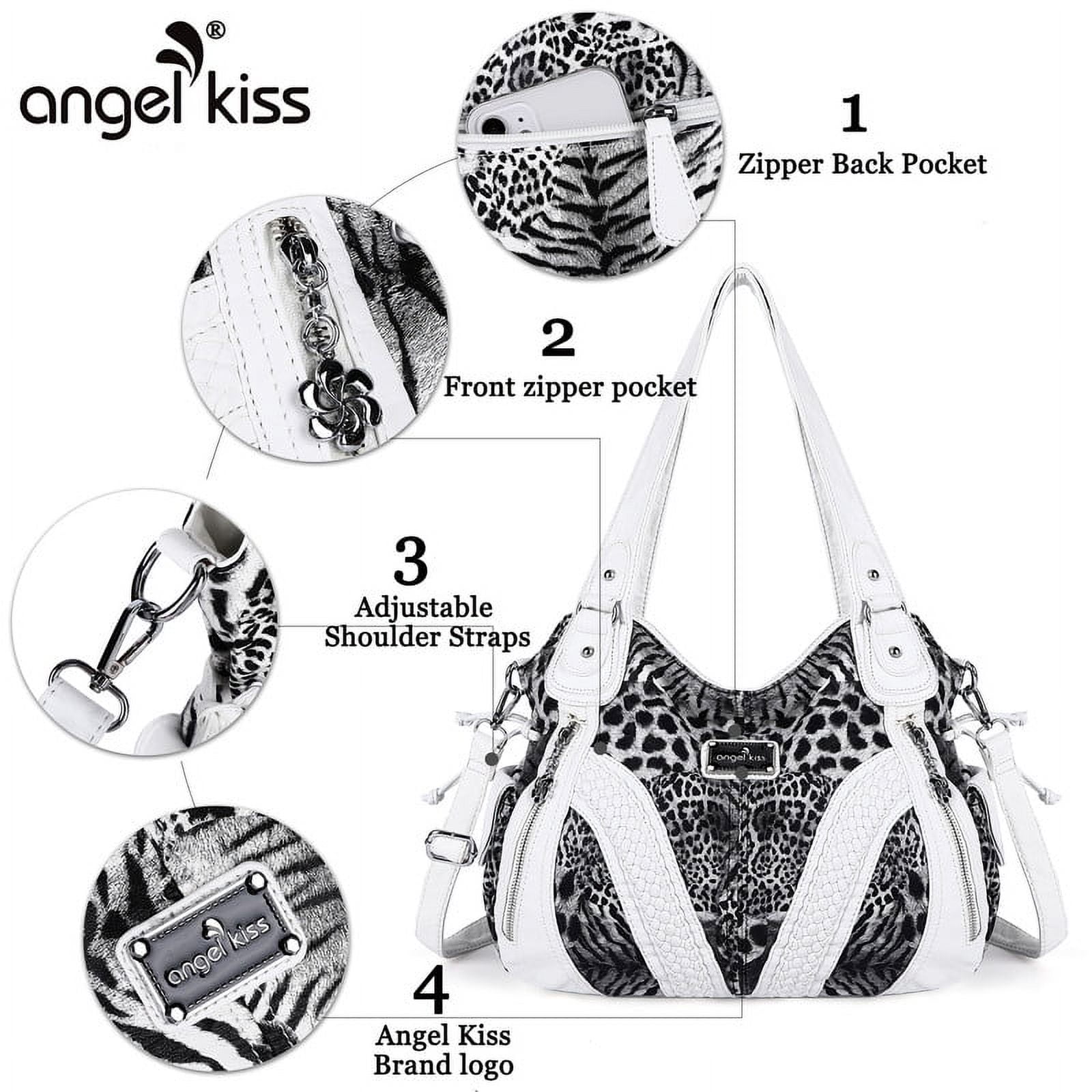 Angelkiss Women's satchel handbag Flexible multiple pockets with adjustable shoulder straps