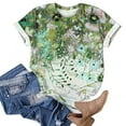 thumbnail image 5 of ICHUANYI Women's Short Sleeves Round Neck T Shirt Fashion Summer Floral Print Regular Tops, 5 of 5