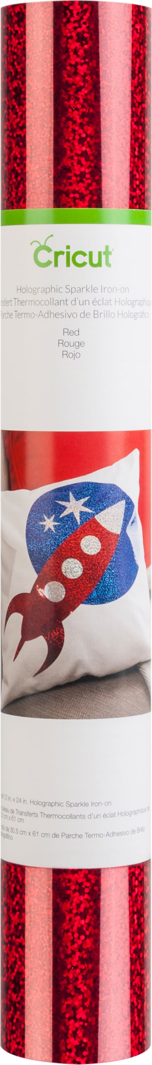 Cricut Holographic Iron-On, Sparkle Red - 12'x24'