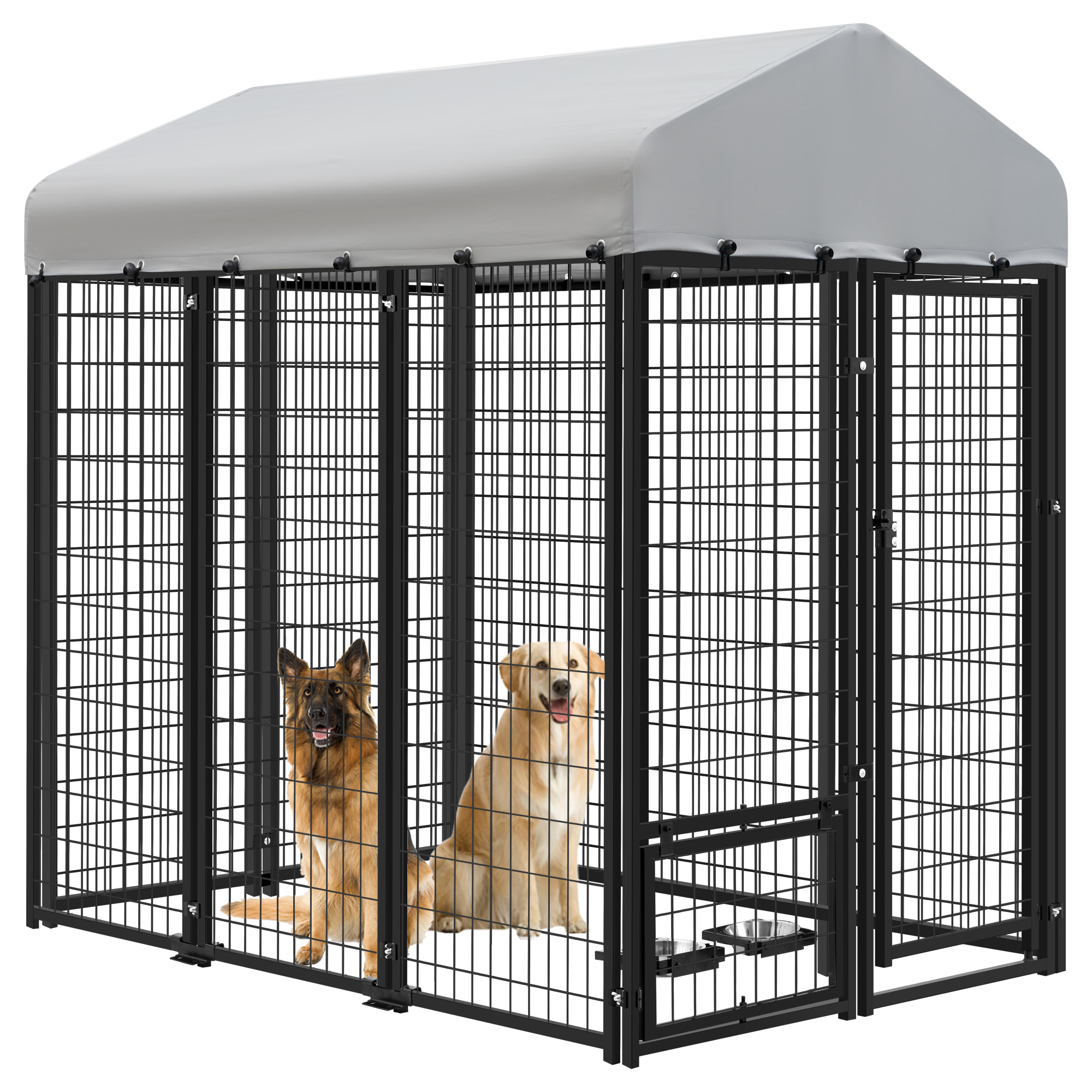 AHB Welded Wire Dog Kennel Heavy Duty Playpen Included a Roof & Water