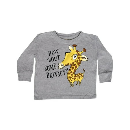 

Inktastic How Bout Some Privacy- cute giraffe Gift Toddler Boy or Toddler Girl Long Sleeve T-Shirt