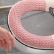 thumbnail image 2 of Tapa de asiento de inodoro con cremallera rosa con asa, tapa de asiento de inodoro con bordado para el hogar, tapa de asiento de inodoro con bordado, tapa de asiento de inodoro con asa, 2 of 6