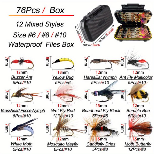 Fly Fishing Flies Kit, 24114Pcs Handmade Fly Fishing Gear With Dry