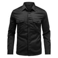 thumbnail image 6 of AZoiNM Men's Relaxed Fit Long Sleeve Button Down Casual Shirt Solid Color Wrinkle-Free Shirt with Chest Pockets, 6 of 8
