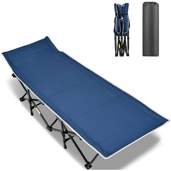 Folding Camping Cot for Adults, 450 lbs Capacity Tent Cot Sleeping Lounge Bed with Carry Bag, Reinforced Steel Frame and Oxford Fabric Matress