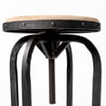 thumbnail image 6 of GDF Studio Eulah Modern Industrial Fir Wood Adjustable Swivel Barstool, Natural and Black Brushed Silver, Set of 2, 6 of 9