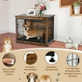 thumbnail image 5 of Barara King Dog Crate, Pet Crate, Pet Kennel, Wooden Dog Crate Furniture with Tray and Double Door-Brown, 5 of 7