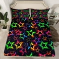 thumbnail image 2 of Feelyou Colorful Stars Kids Full Size Sheets, Cartoon Theme Bed Sheets, 4-Piece, 2 of 7