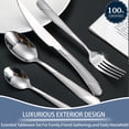 thumbnail image 3 of 24 Piece Gold Silverware Set for 6, Gilded Mirror Polished Cutlery Utensils, Home Kitchen Tableware Including Forks Knives Spoons with Holder, Dishwasher Safe Flatware Set, 3 of 9