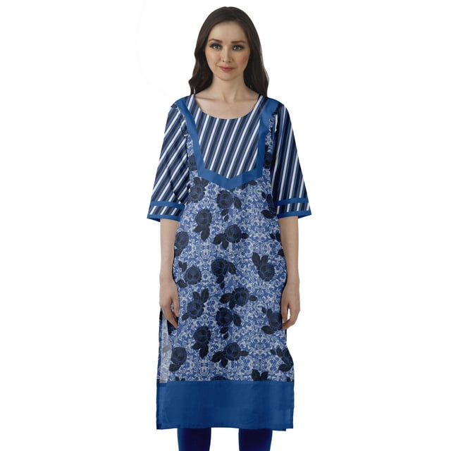 Moomaya Kurti Droite de Designer pour Femmes Tunique Indienne Imprimée Haut Long Kurta