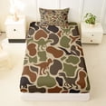 thumbnail image 3 of Feelyou Woodland Camo Dinosaur Twin Sheet Sets for Kids Boys, Cartoon Dino Wildlife Bedding, Brown Green, 3pcs, 3 of 5