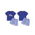 thumbnail image 2 of BemeyourBBs Toddler Baby Boy Back to School Outfit Baby First Day of School Kindergarten Outfit Baby Boy Summer Clothes Apple Embroidery Short Sleeve T Shirt and Plaid Shorts 2 Pcs Set, 2 of 8