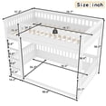 thumbnail image 6 of Bellemave Full Over Full Bunk Bed, Wood Bunk Bed Frame with 21.7" High Guardrail, Converts to 2 Individual Beds, Space Saving Floor Bunk Beds Design for Teen Adults, White, 6 of 7