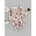 thumbnail image 3 of hirigin Autumn Baby Girls Boys Romper, Infant Cartoon Sun/Animal/Cactus Printing Round Collar Long Sleeve Front Button Jumpsuit, 3 of 9