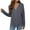 Dark Gray, variant on XFLWAM Women's V Neck Waffle Knit Henley Tops Casual Solid Color Long Sleeve Pullover Blouses with Pocket Gray S