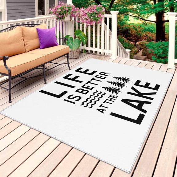 Summer Forests Outdoor Rug 3x5 Ft, Non Slip Washable Area Rug, Life Is Better at The Beach Patio Rugs Carpet Runner, Large Floor Mat for Indoor/Outdoor Deck Porch Camping