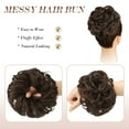 thumbnail image 3 of MORICA Messy Bun Hair Piece Wavy Curly Large Medium Chestnut Brown Hair Bun Scrunchies Extensions Synthetic Tousled Updo Hairpieces for Women Girls, 3 of 6